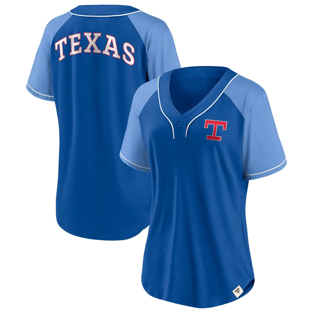 Women's Fanatics Branded Royal Texas Rangers Logo Fitted T-Shirt