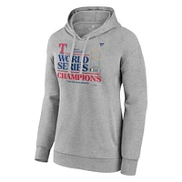 Sweat à capuche grande taille pour femmes Fanatics Heather Grey Texas Rangers 2023 World Series Champions Locker Room