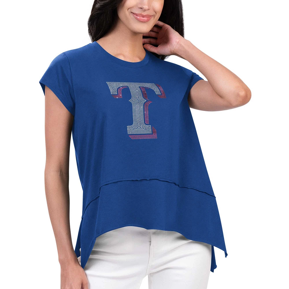 Women's G-III 4Her by Carl Banks Royal Texas Rangers Cheer Fashion T-Shirt