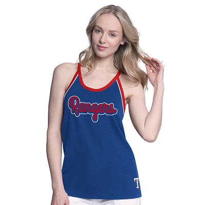 Women's G-III 4Her by Carl Banks Royal Texas Rangers Curveball Racerback Tank Top