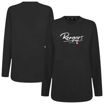 Women's Levelwear Black Texas Rangers Accolade Beaudry Express Pullover Sweatshirt