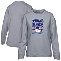 Women's Levelwear Gray Texas Rangers Fiona Inaugural Pullover Sweatshirt