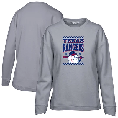 Women's Levelwear Gray Texas Rangers Fiona Inaugural Pullover Sweatshirt