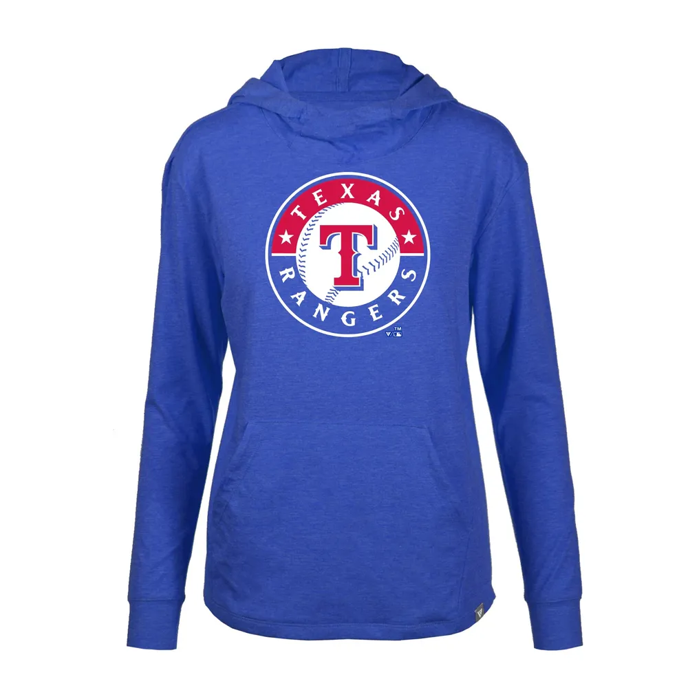 Lids Texas Rangers Levelwear Women's Vivid Scuba Neck Long Sleeve Hoodie T- Shirt - Heather Royal