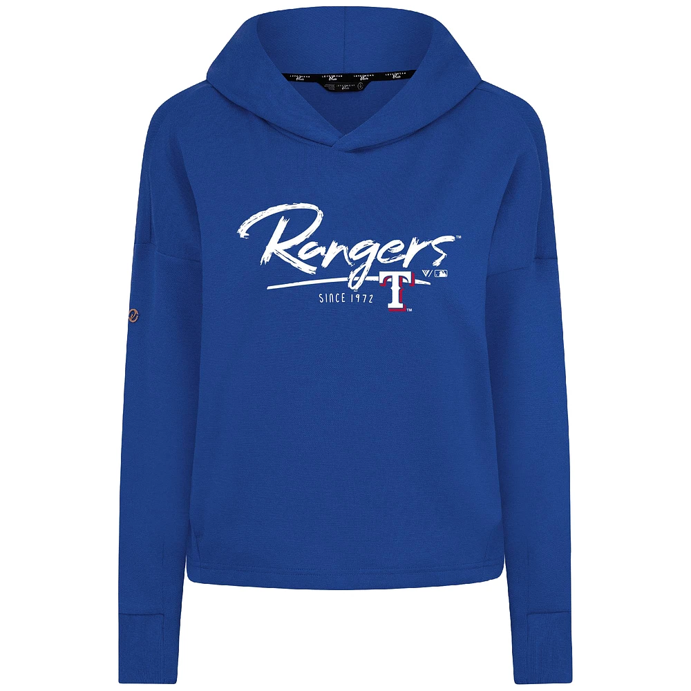 Sweat à capuche court en mélange tri-mélange pour femme Levelwear Royal Texas Rangers Accolade Sweet Express