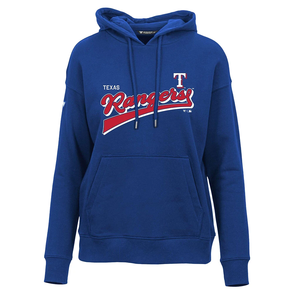 Sweat à capuche pour femme Levelwear Royal Texas Rangers Adorn Retro Team 2.0