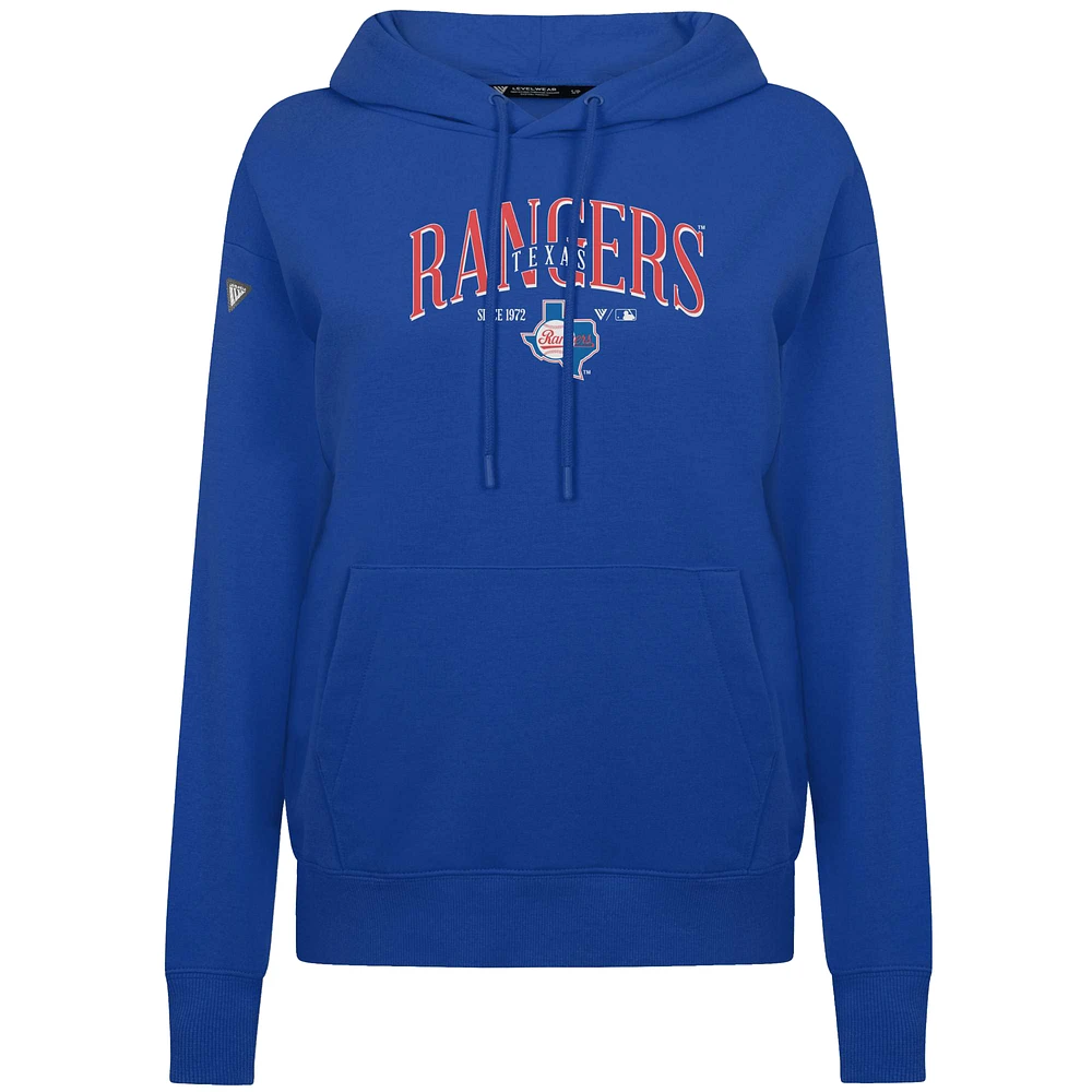 Sweat à capuche enfiler Spellout pour femme Levelwear Royal Texas Rangers Adorn Throwback