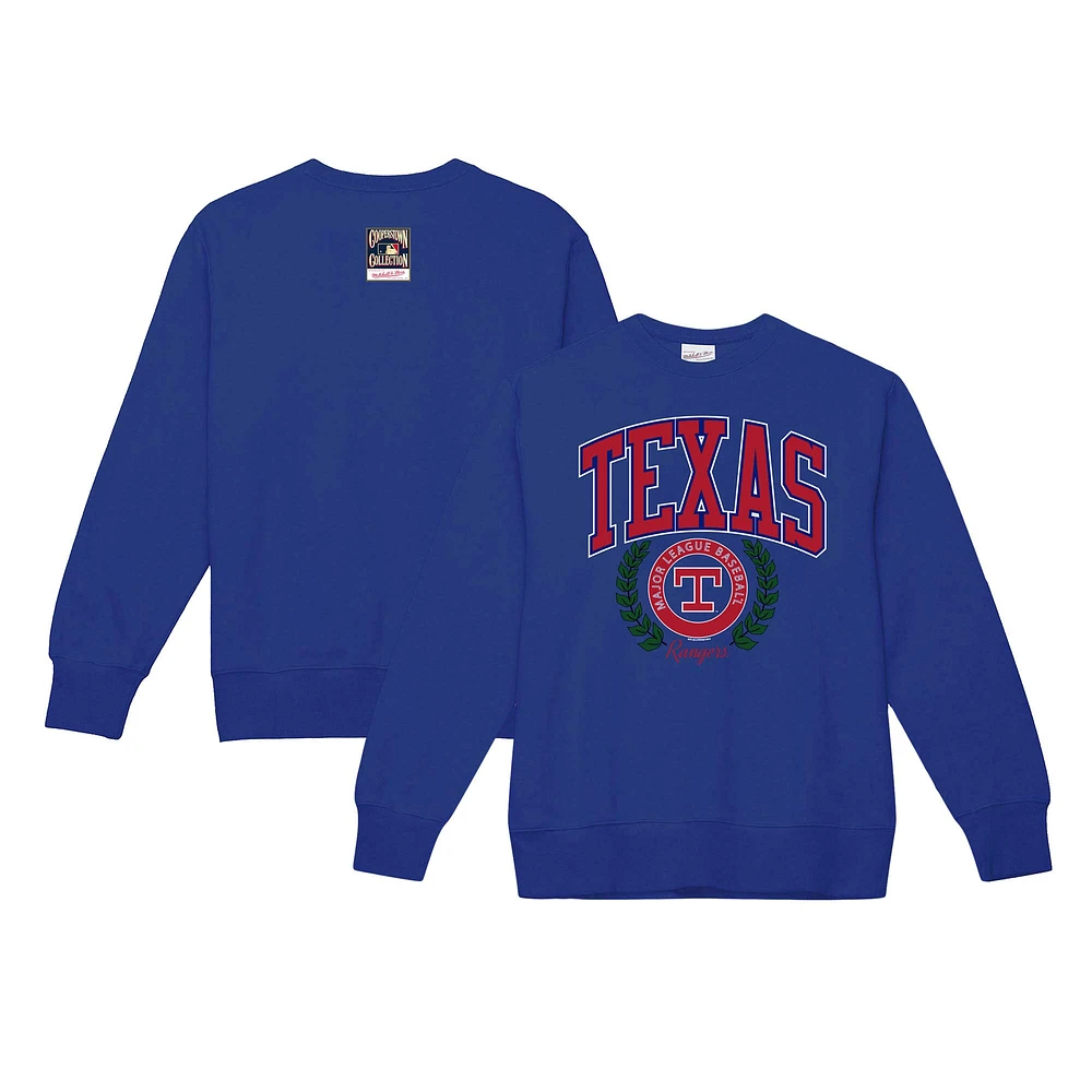 Women's Mitchell & Ness Royal Texas Rangers Cooperstown Collection Logo Pullover Sweatshirt