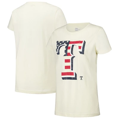 T-shirt vintage crème Texas Rangers New Era pour femme