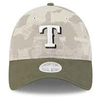 Women's New Era Light Beige/Olive Texas Rangers 2025 Armed Forces Day 9TWENTY Adjustable Hat
