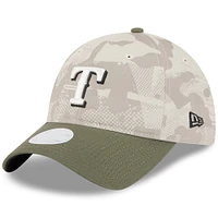 Women's New Era Light Beige/Olive Texas Rangers 2025 Armed Forces Day 9TWENTY Adjustable Hat