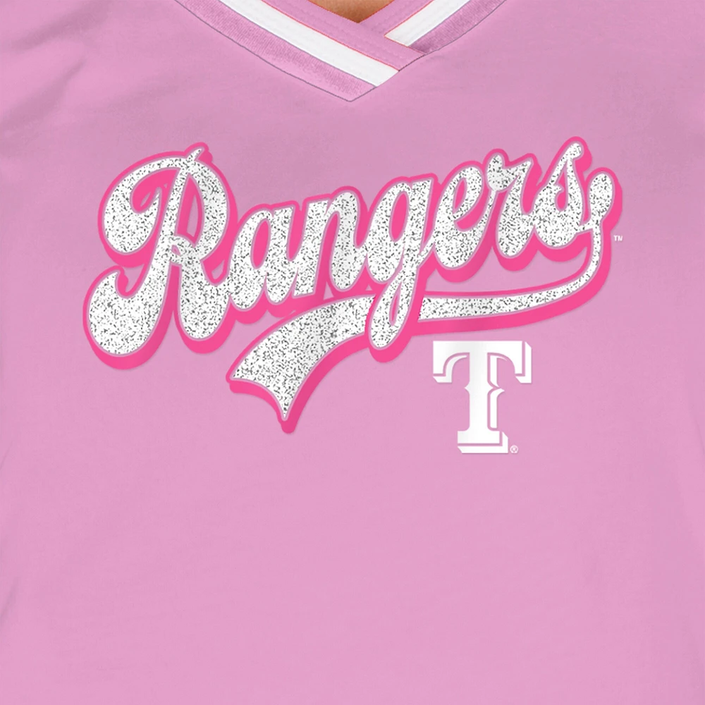 Women's New Era Light Pink Texas Rangers Gameday V-Neck T-Shirt