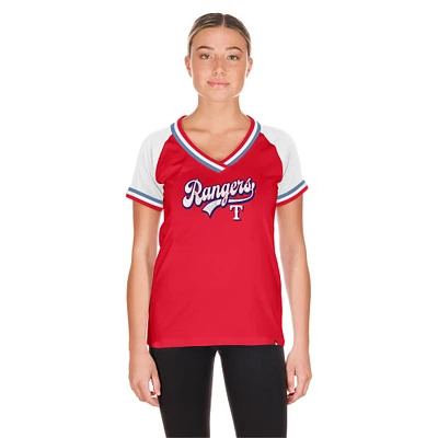 Women's New Era Red Texas Rangers Gameday Raglan V-Neck T-Shirt