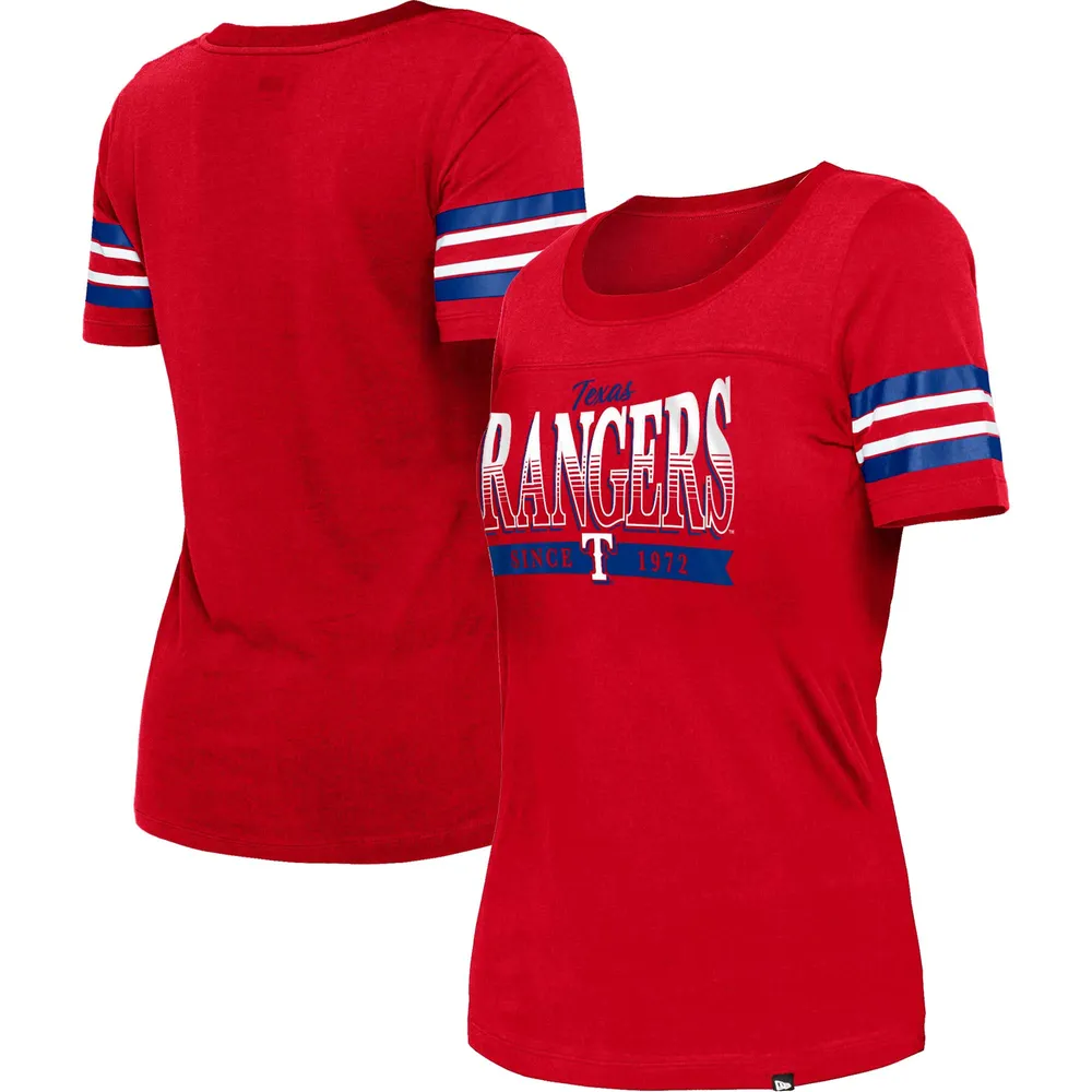 Lids Texas Rangers New Era Women's Team Stripe T-Shirt - Red