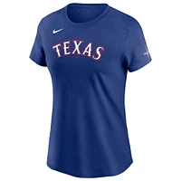 T-shirt Nike Adolis García Royal Texas Rangers 2023 World Series Champions Nom et numéro pour femme