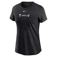 T-shirt à enfiler Nike Texas Rangers pour femme, noir