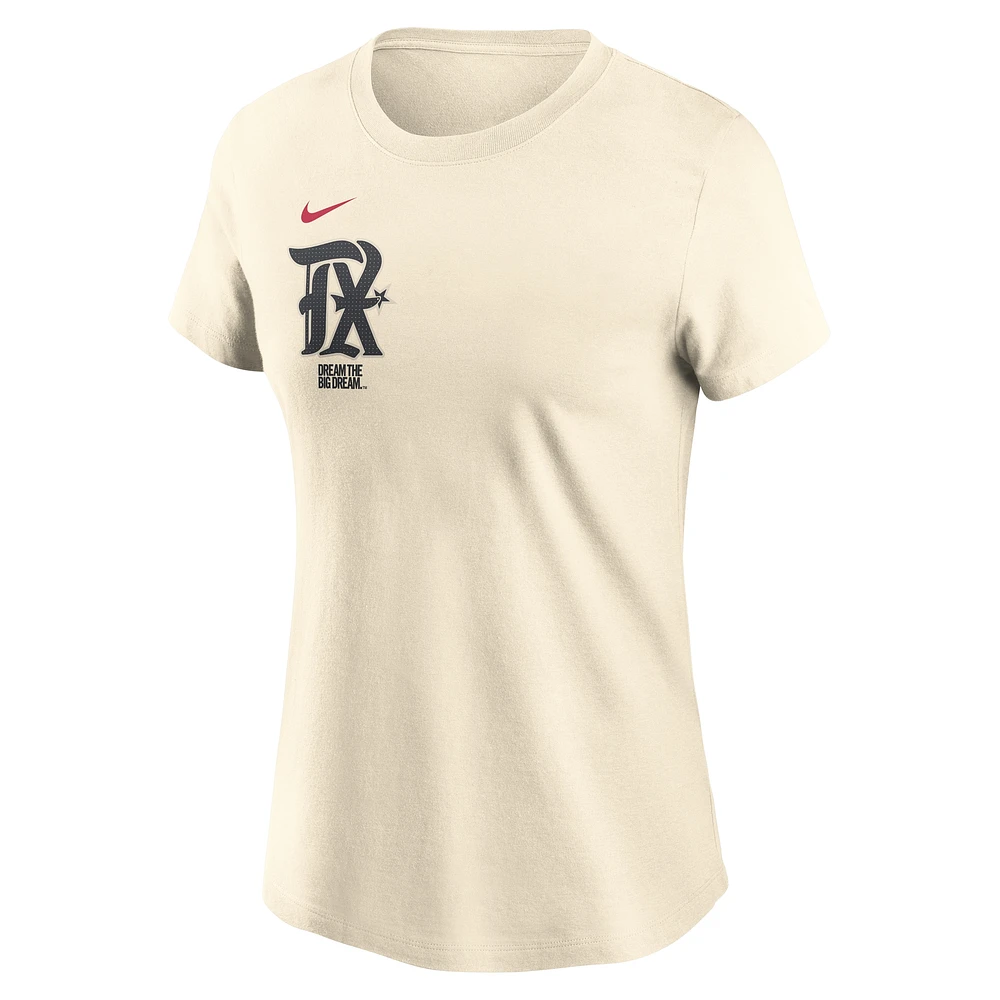 Women's Nike  Cream Texas Rangers City Connect Fuse Name & Number T-Shirt