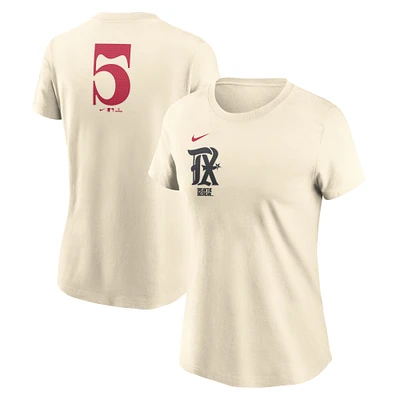 Women's Nike  Cream Texas Rangers City Connect Fuse Name & Number T-Shirt