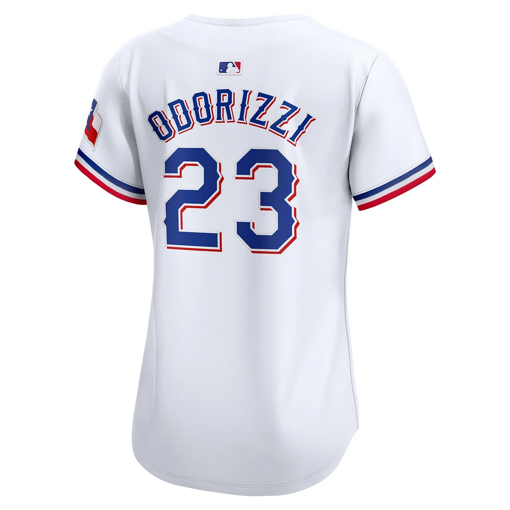 Maillot de joueur Nike Jake Odorizzi Texas Rangers Home Limited pour femme, blanc