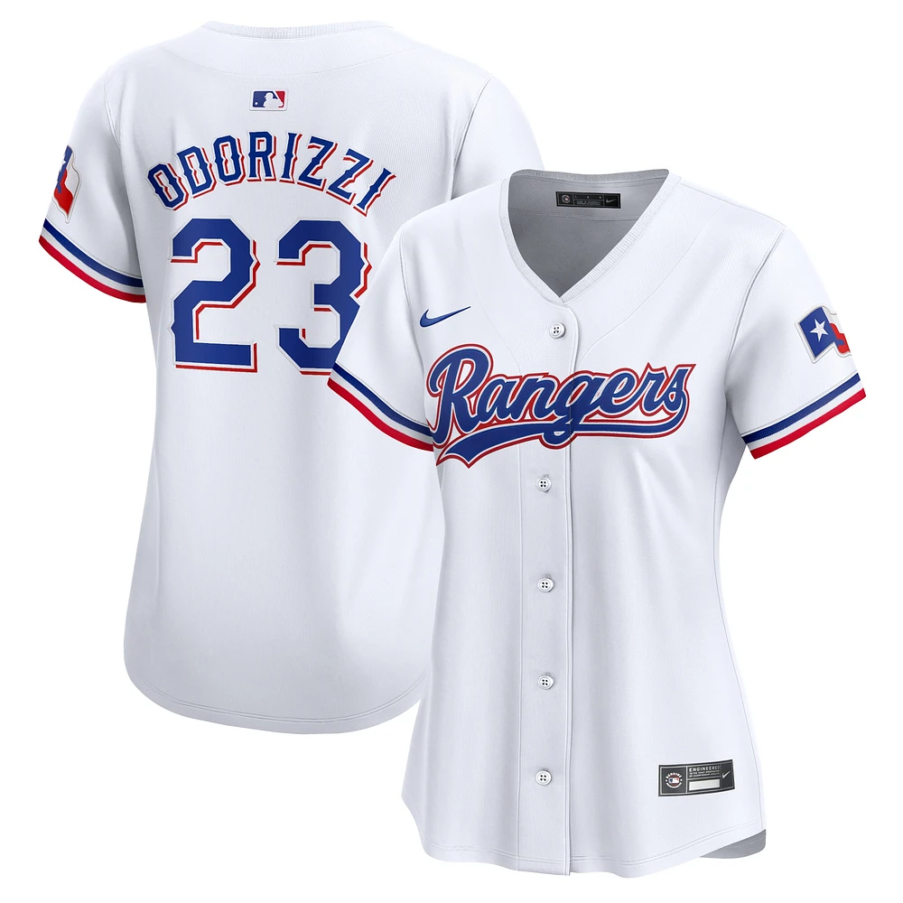 Maillot de joueur Nike Jake Odorizzi Texas Rangers Home Limited pour femme, blanc