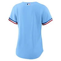 Maillot d'équipe Nike Texas Rangers Alternate Replica bleu clair pour femme