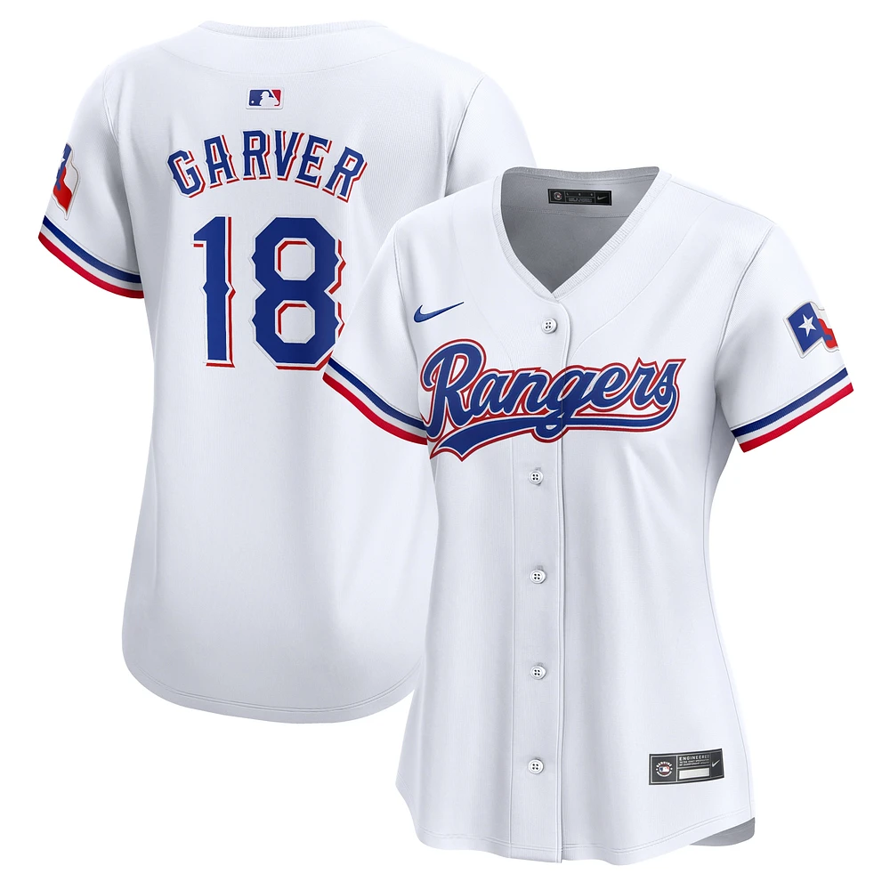 Maillot de joueur Nike Mitch Garver Texas Rangers Home Limited pour femme, blanc