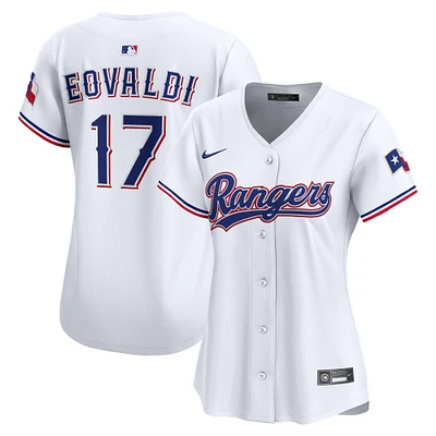 Maillot Nike Nathan Eovaldi blanc domicile des Texas Rangers pour femme