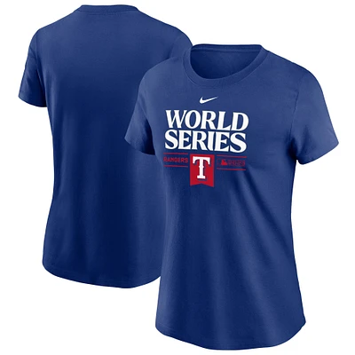 T-shirt Nike Royal Texas Rangers 2023 World Series Authentic Collection pour femme