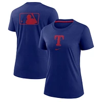 Women's Nike Royal Texas Rangers Authentic Collection Early Work Tri-Blend T-Shirt