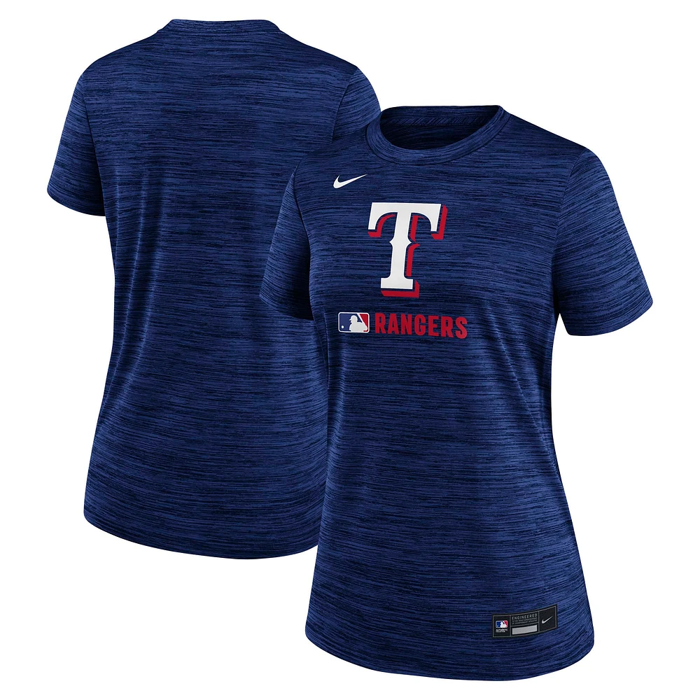 Women's Nike  Royal Texas Rangers Authentic Collection Velocity Performance T-Shirt