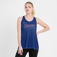 Women's Nike Royal Texas Rangers Crisscross Performance Tank Top