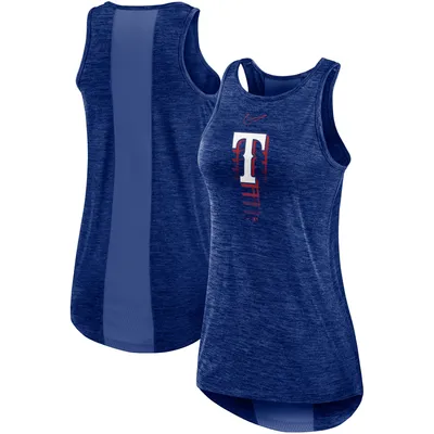 Texas Rangers Nike Women's Logo Fade High Neck Performance Tank Top - Royal