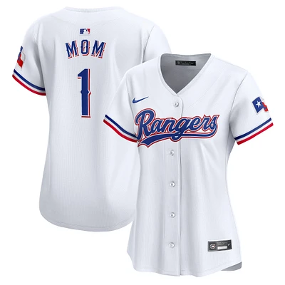 Women's Nike White Texas Rangers #1 Mom Home Limited Jersey