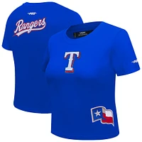 Women's Pro Standard  Royal Texas Rangers Game Day Classics Baby Doll Cropped T-Shirt