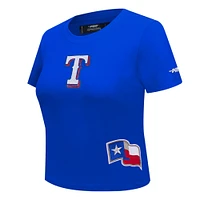 Women's Pro Standard  Royal Texas Rangers Game Day Classics Baby Doll Cropped T-Shirt
