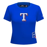 Women's Pro Standard  Royal Texas Rangers Game Day Classics Baby Doll Cropped T-Shirt