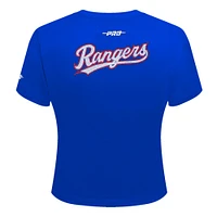 Women's Pro Standard  Royal Texas Rangers Game Day Classics Baby Doll Cropped T-Shirt