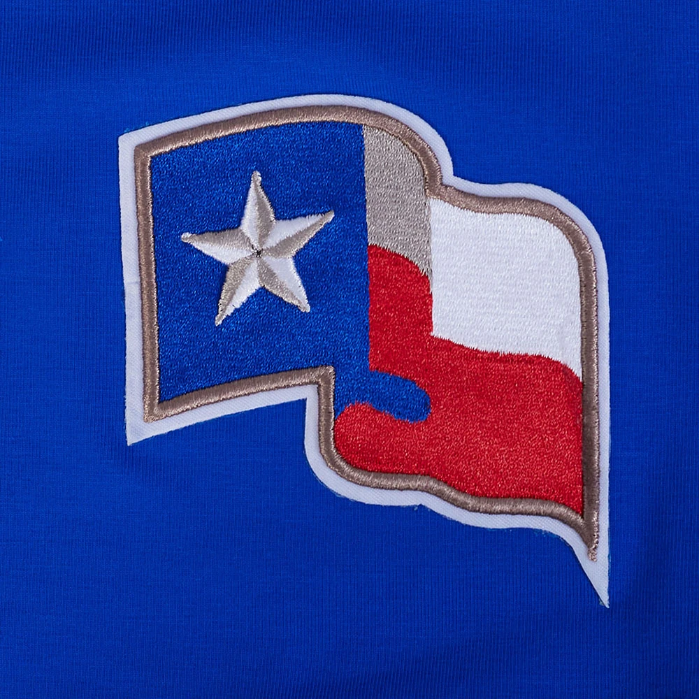 Women's Pro Standard  Royal Texas Rangers Game Day Classics Baby Doll Cropped T-Shirt