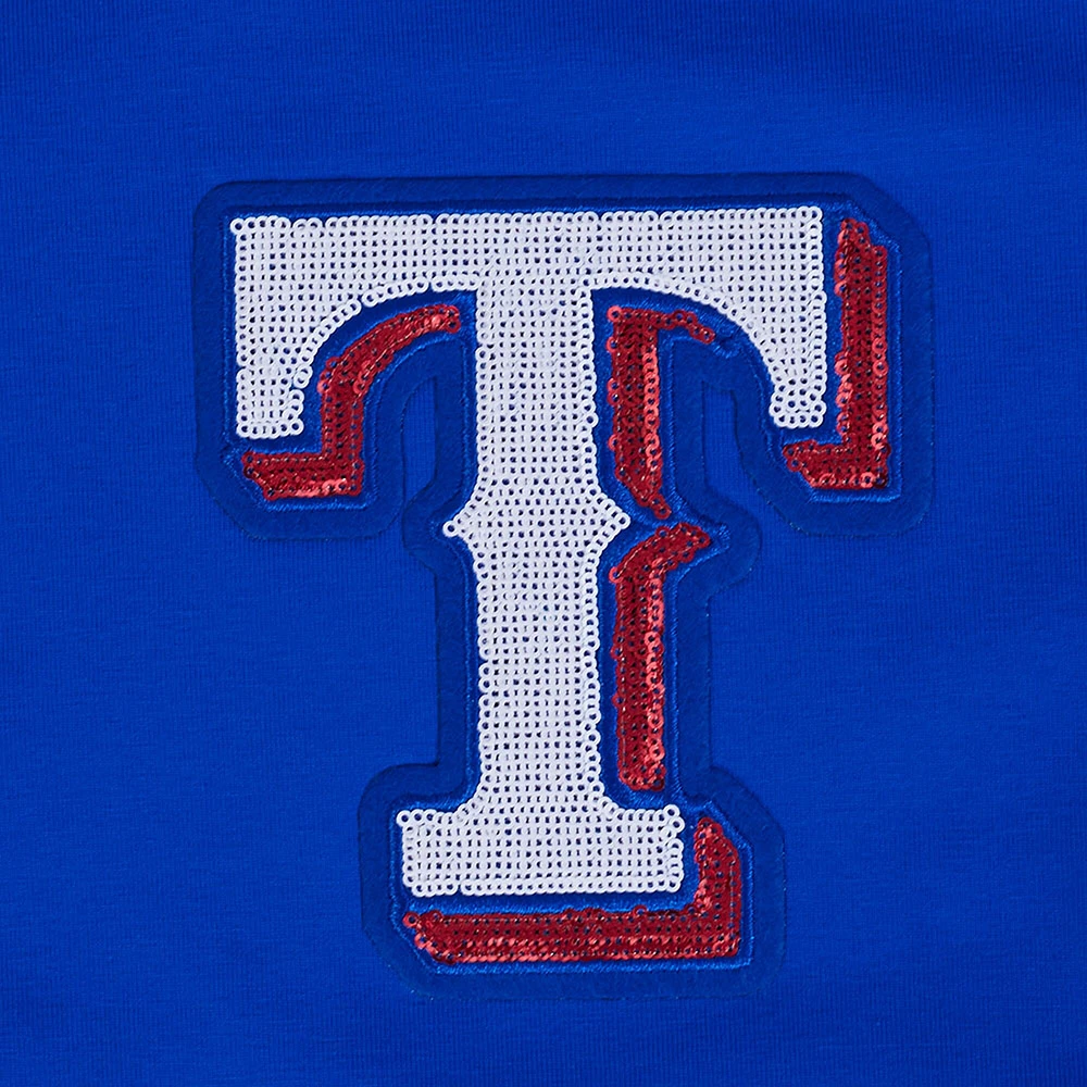 Women's Pro Standard  Royal Texas Rangers Game Day Classics Baby Doll Cropped T-Shirt