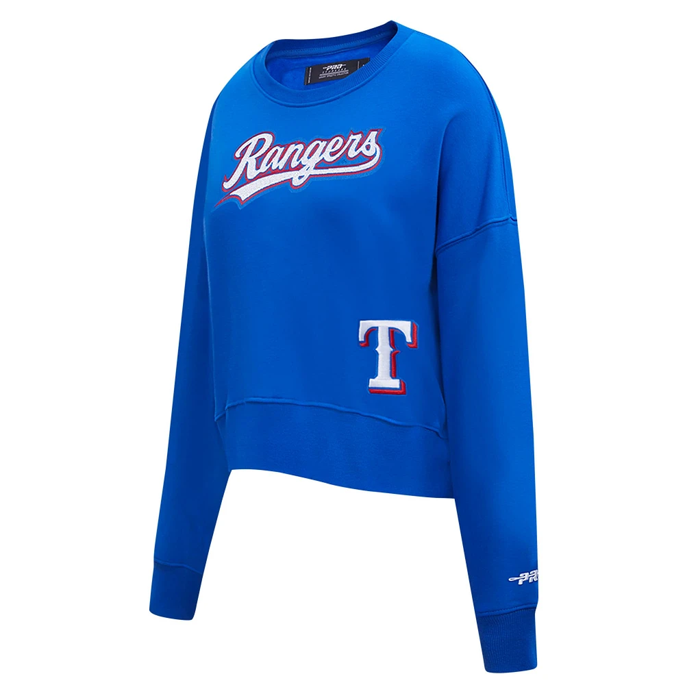 Women's Pro Standard  Royal Texas Rangers Game Day Classics Crewneck Pullover Sweatshirt