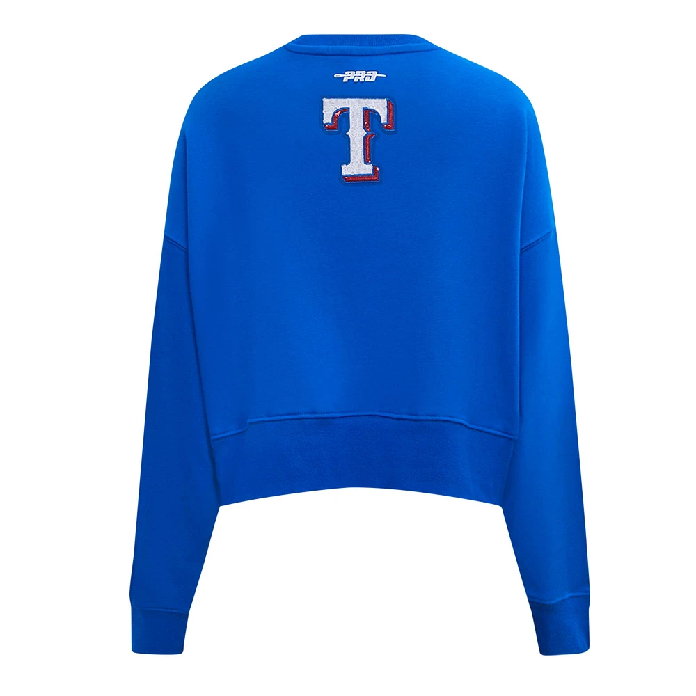Women's Pro Standard  Royal Texas Rangers Game Day Classics Crewneck Pullover Sweatshirt