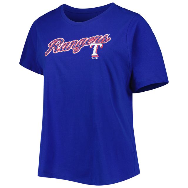 Women's Texas Rangers Royal Plus Size Team Scoop Neck T-Shirt
