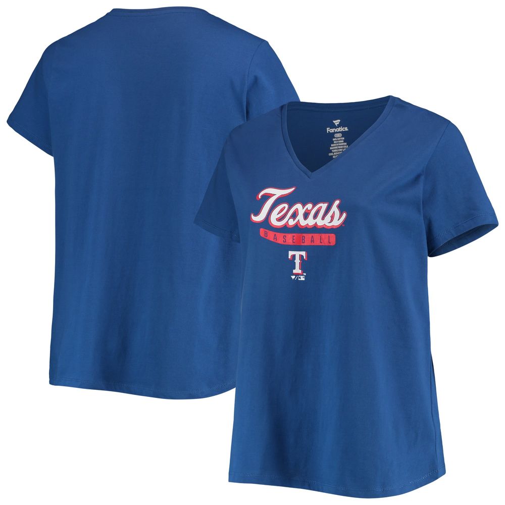 Profile Women's Royal Texas Rangers Plus V-Neck T-Shirt