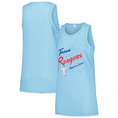 Women's Soft as a Grape Light Blue Texas Rangers Gauze High Neck Tank Top