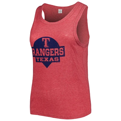 Texas Rangers Soft as a Grape Women's Plus High Neck Tri-Blend Tank Top