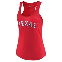 Women's Soft as a Grape Red Texas Rangers Plus Swing for the Fences Racerback Tank Top