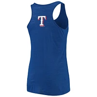 Women's Soft as a Grape Royal Texas Rangers Plus Swing for the Fences Racerback Tank Top