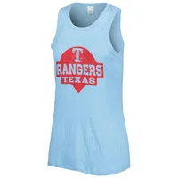 Texas Rangers Soft as a Grape Women's Plus Size High Neck Tri-Blend Tank  Top - Royal