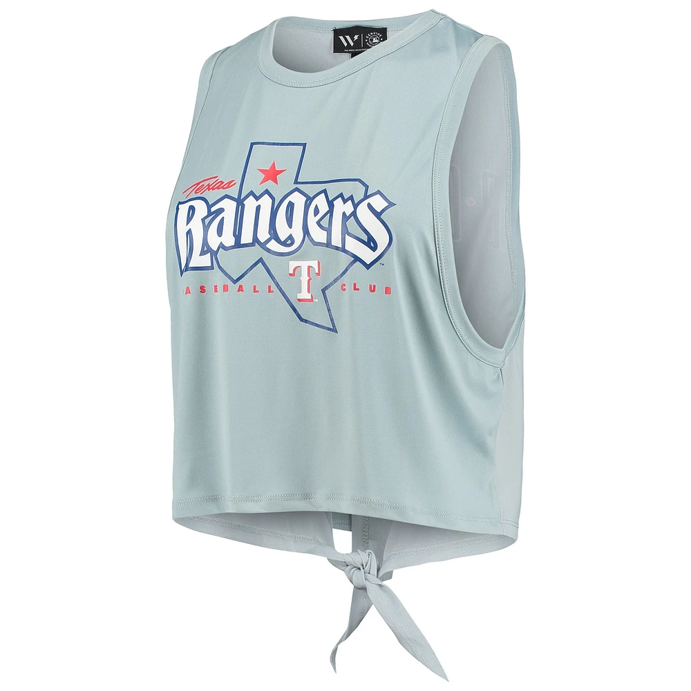 Women's The Wild Collective Light Blue Texas Rangers Open Back Twist-Tie Tank Top