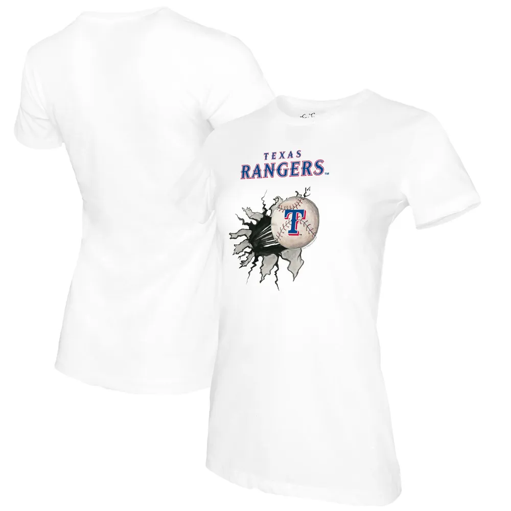 Lids Texas Rangers Tiny Turnip Women's Baseball Tear T-Shirt - White